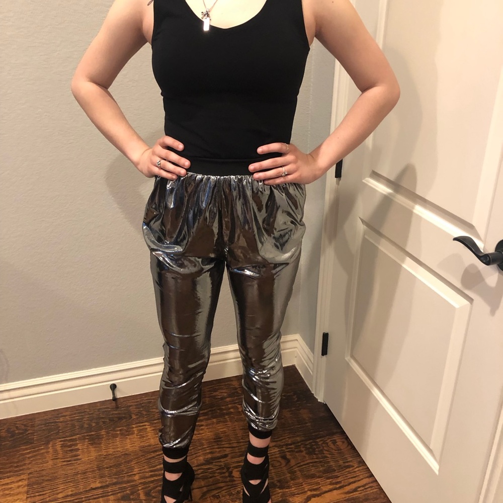 Silver jogger pants